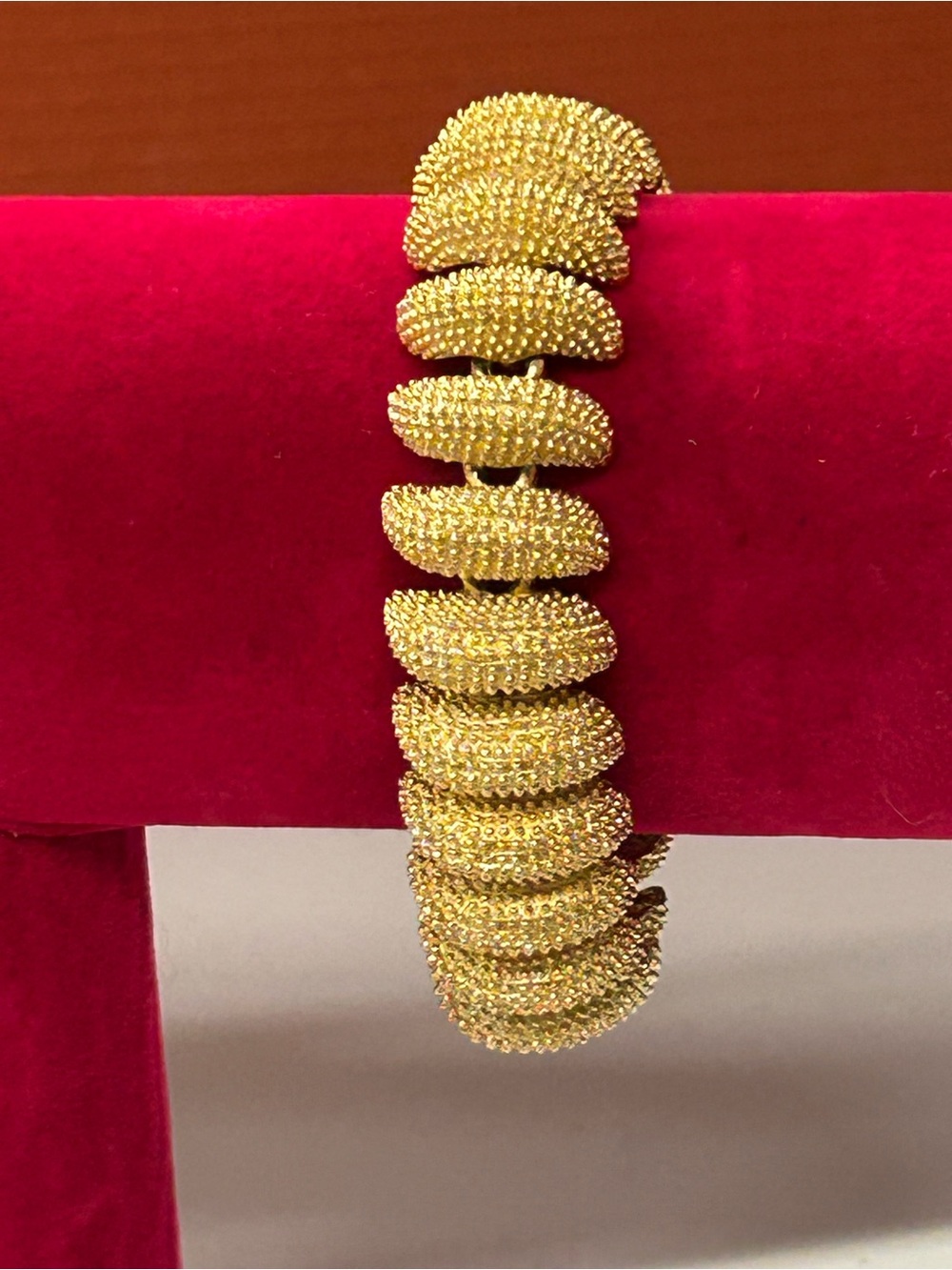 Erwin Pearl Vintage Gold Plated textured bracelet
